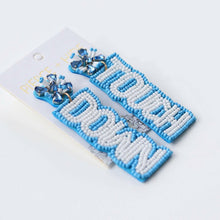 Load image into Gallery viewer, Carolina Blue Touch Down Earrings | GAME DAY EARRINGS.
