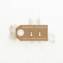 Load image into Gallery viewer, Pearl + Crystal Stud Earrings.
