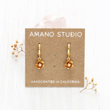 Load image into Gallery viewer, Sonoma Rose Huggie Hoops.
