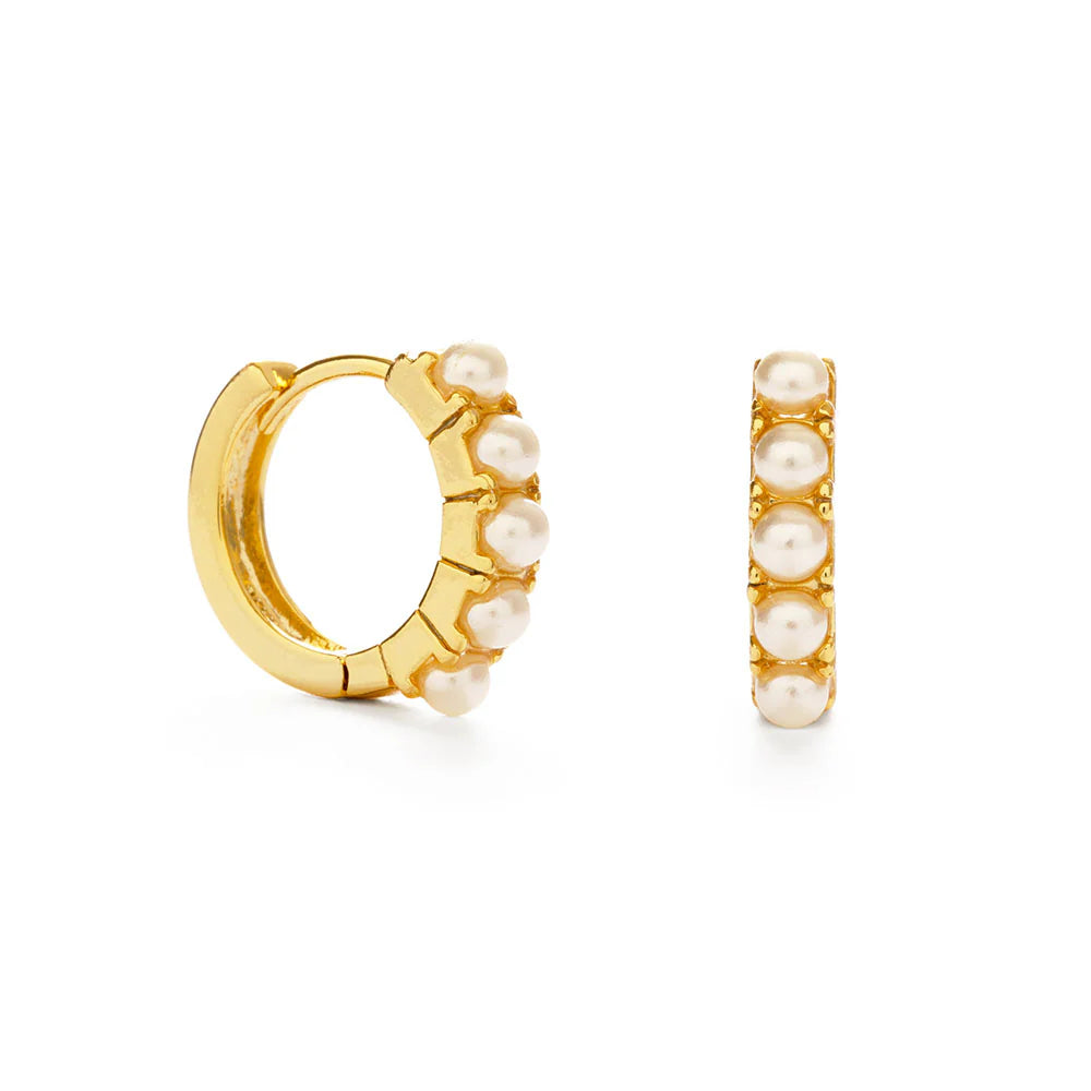 15mm Pearl Hoop Earrings