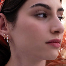 Load image into Gallery viewer, 15mm Pearl Hoop Earrings
