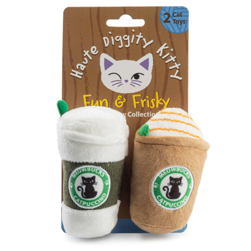 Meowbucks (2 coffee cups) Organic Catnip Toys.