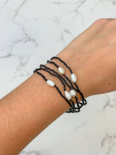 Freshwater Pearl Stretch Bracelet Sets.