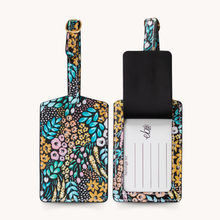 Load image into Gallery viewer, Black Floral Luggage Tag.
