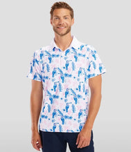 Load image into Gallery viewer, Toucan Tango Men&#39;s Golf Shirt - Tropical Floral Golf Polo.
