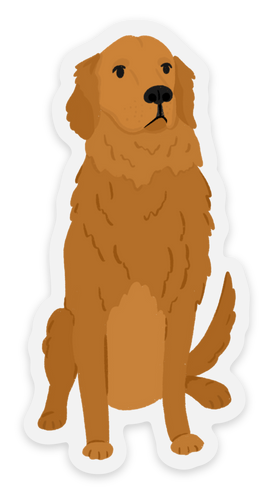 Clear Golden Retriever Dog Sticker 1.57×3.15in.