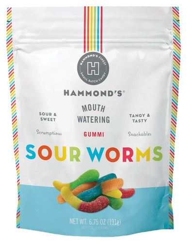 Gummi Sour Worms.