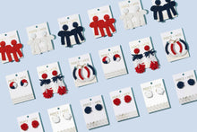 Load image into Gallery viewer, Custom Patriotic Knot Stud Earrings.
