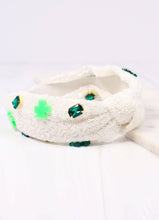 Load image into Gallery viewer, Sequin Shamrock Headband WHITE.
