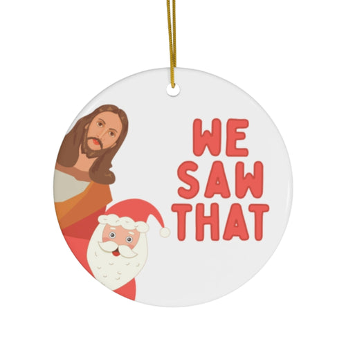 Santa Jesus Christmas Ornament Funny Holiday Ornaments Gifts.