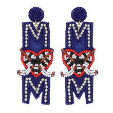 Load image into Gallery viewer, Sport Mom Crystal Beaded Embroidery Earrings.
