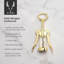 Load image into Gallery viewer, Belmont™ Gold-Plated Winged Corkscrew &amp; Bottle Opener.
