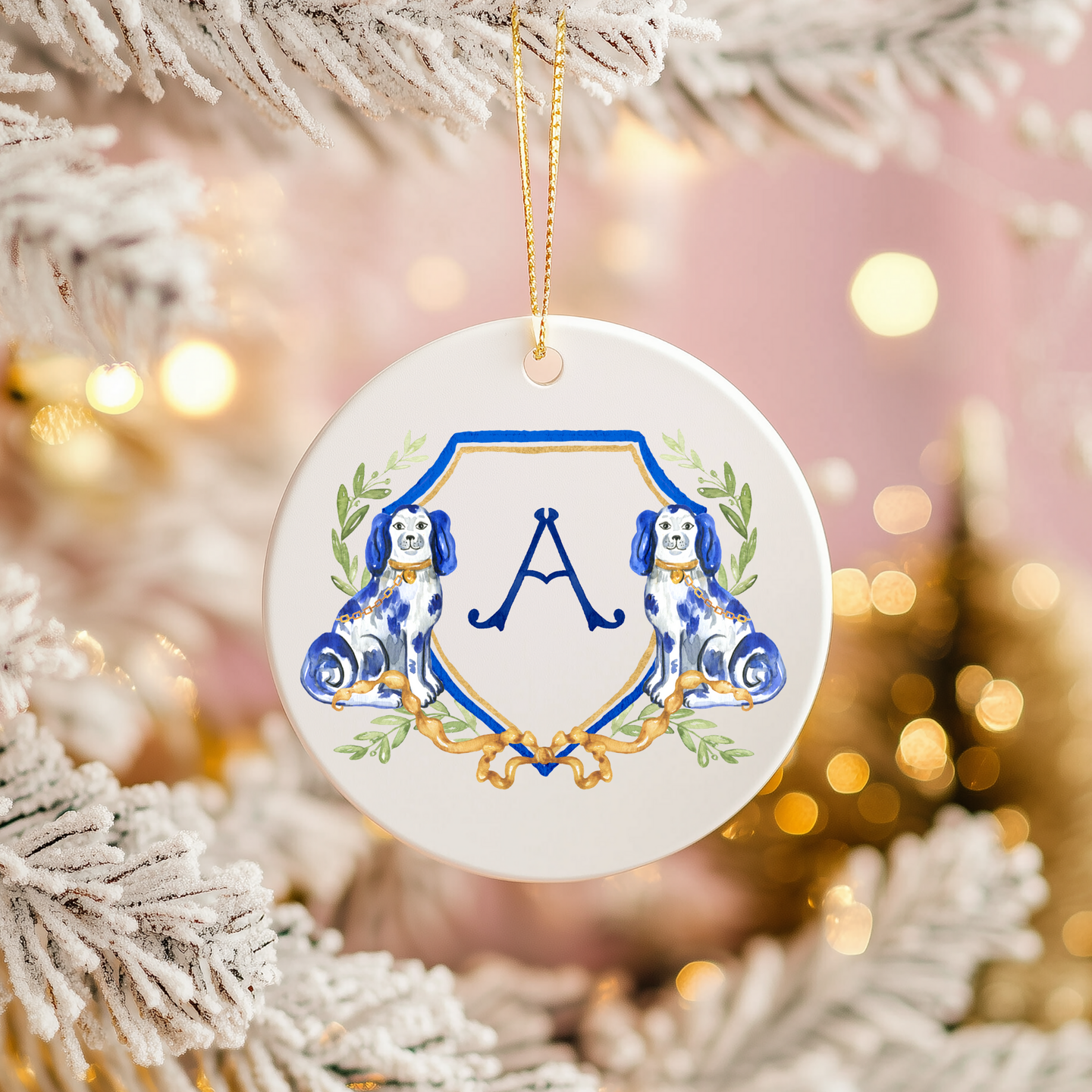 Chinoiserie Dog Ornaments