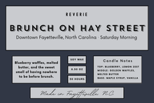 Load image into Gallery viewer, Brunch On Hay Street Candle -  Downtown Fayetteville, North Carolina · Saturday Morning
