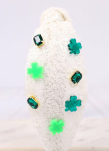 Load image into Gallery viewer, Sequin Shamrock Headband WHITE.
