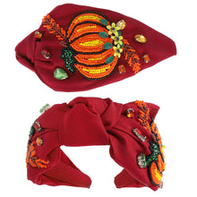 Load image into Gallery viewer, Pumpkin Thanksgiving Crystal Beaded Headband.
