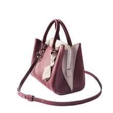 Load image into Gallery viewer, Emma Leather Satchel - Burgundy/Taupe.
