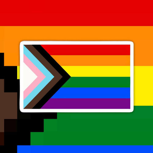 Pride Progress Flag Sticker.