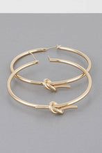 Load image into Gallery viewer, Knot Open Hoop Earrings.
