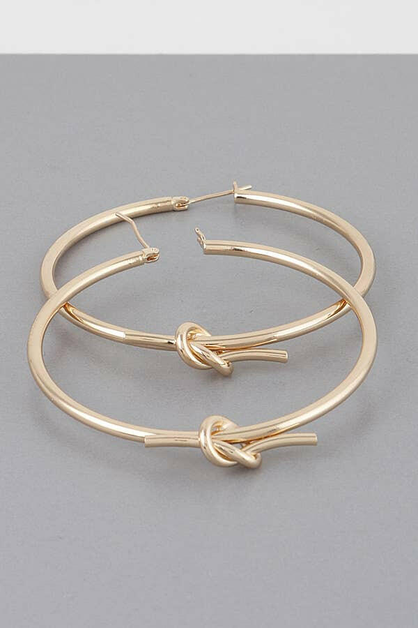 Knot Open Hoop Earrings.