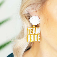 Load image into Gallery viewer, Gold Team Bride Earrings.
