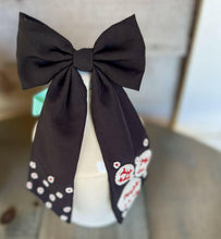 Load image into Gallery viewer, Jenny Baseball Bead Embellished Barrette Hair Bow.
