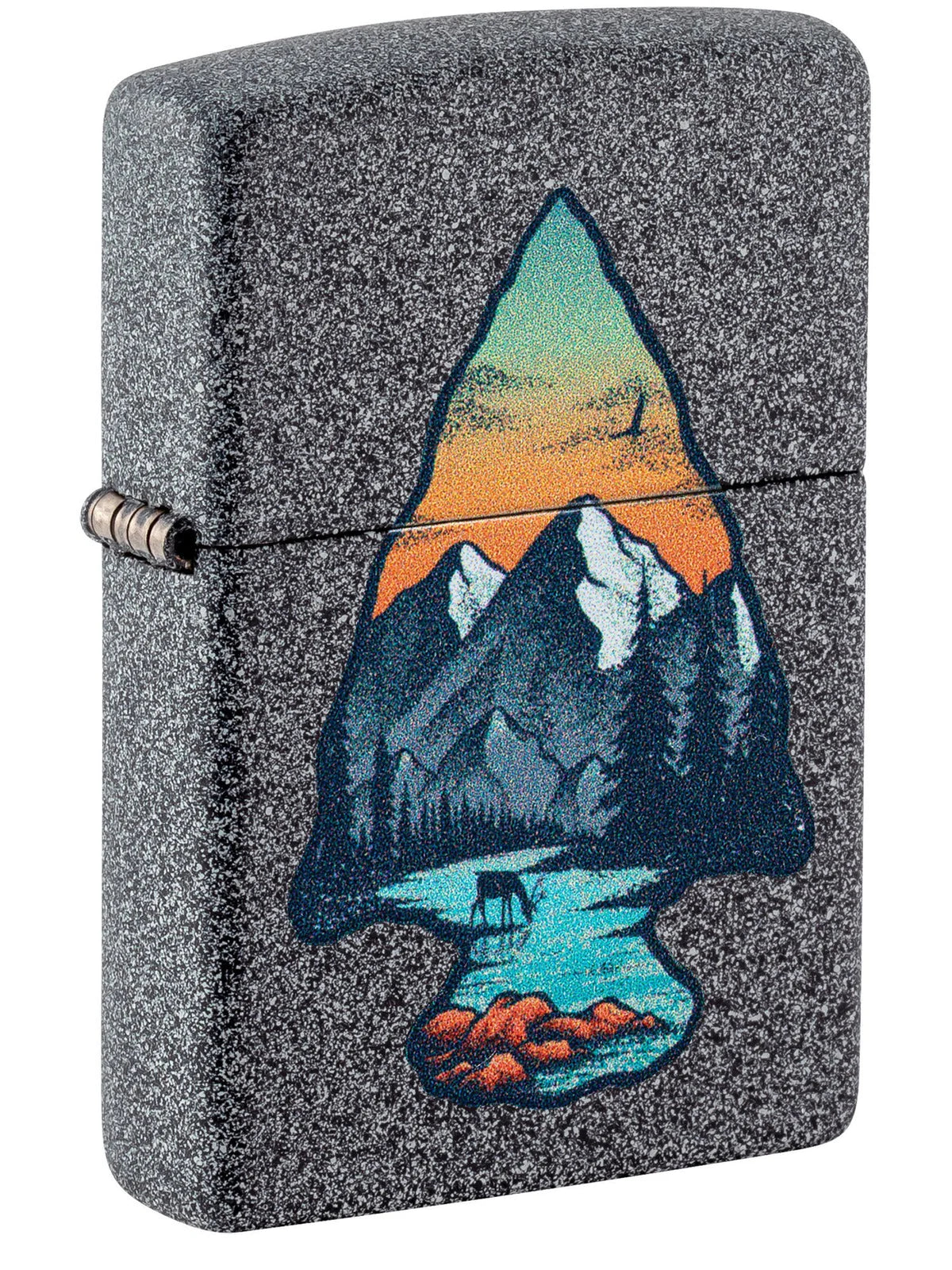 Arrowhead and Mountain Scene - Iron Stone 46007 Zippo Lighter