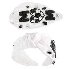 Load image into Gallery viewer, Sport MOM Crystal Beaded Embroidery Headband.
