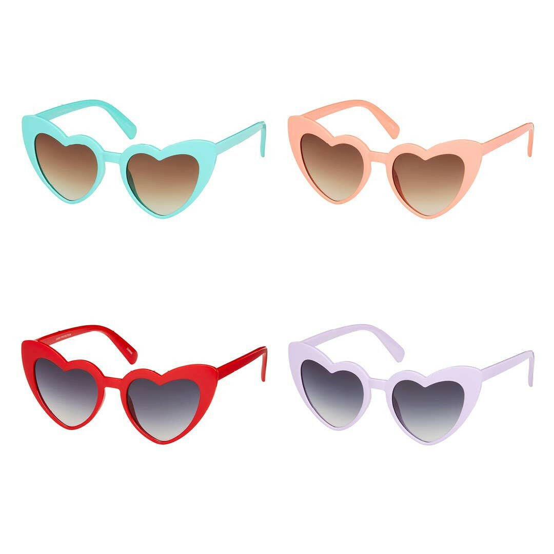 Angled Pop Heart Sunglasses - 1376 Rose.