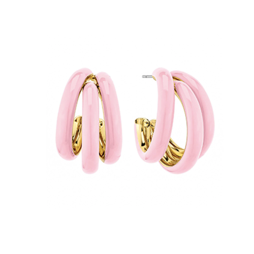 Petite Blush Tri-Hoop Earrings.