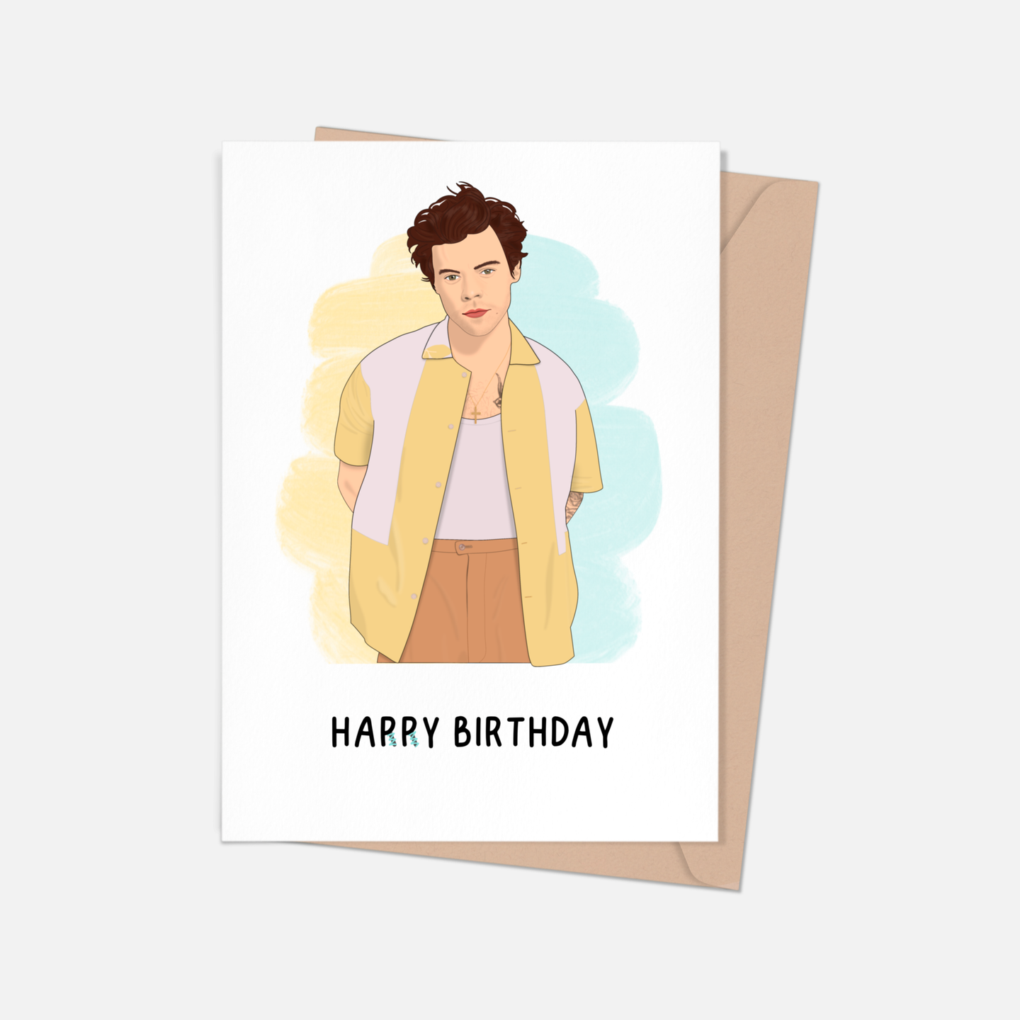 Harry Styles Happy Birthday Greeting Card.