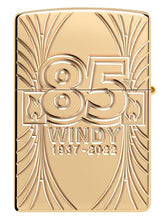 Load image into Gallery viewer, Windy 85th Anniversary Collectible - High Polish Brass Zippo Lighter
