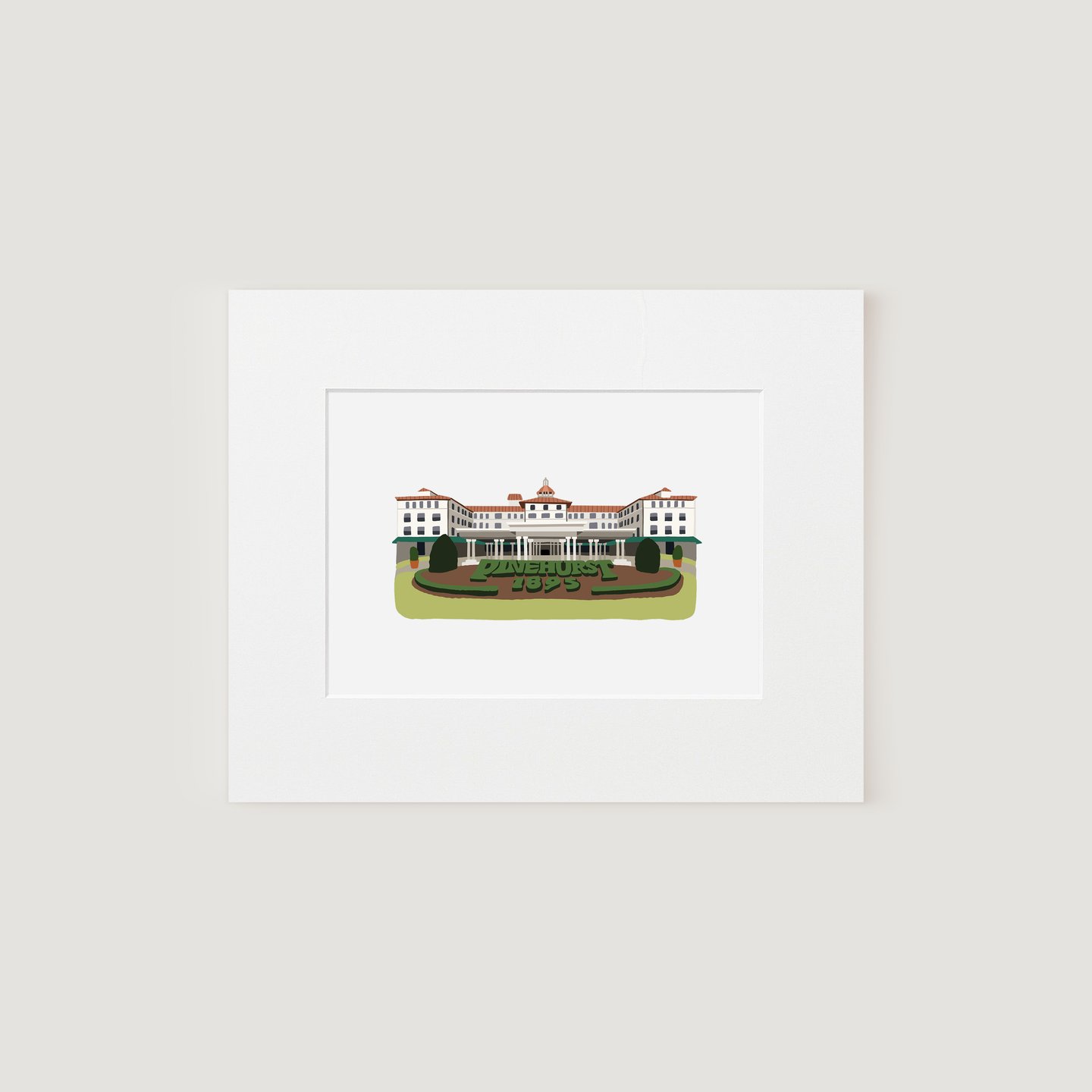 Matted Art Print, Pinehurst Resort.