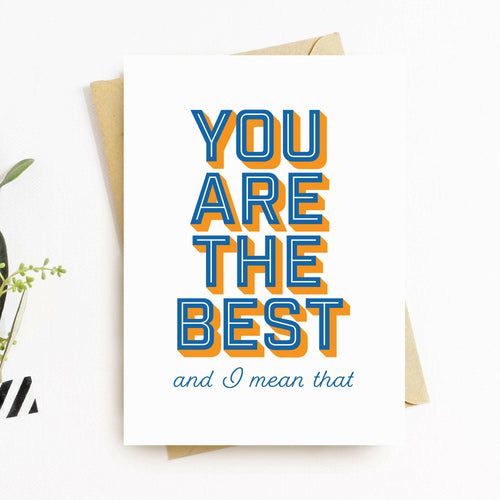 Modern, Bold Thank You Greeting Card, Friendship Card.