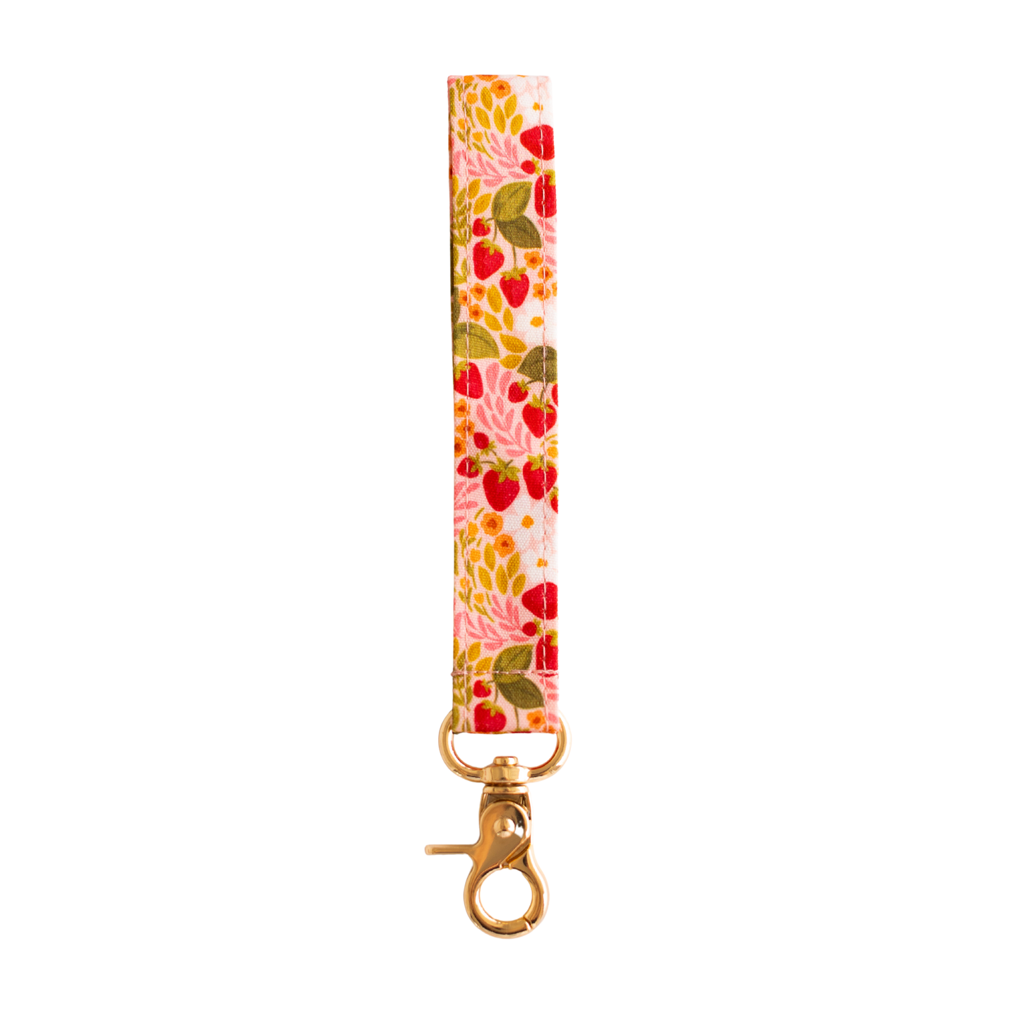 Strawberry Patch Wristlet Keychain.