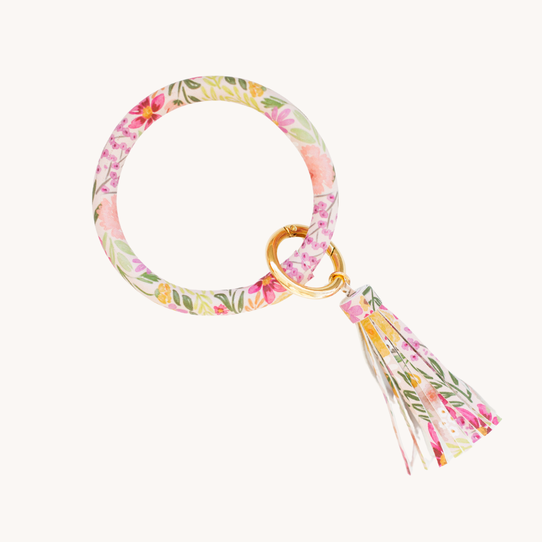 Primrose Petals Circle Wristlet Keyring.