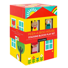 Load image into Gallery viewer, Peek-A-Boo House Stacking Blocks Play Set.
