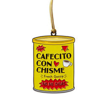 Load image into Gallery viewer, Cafecito con Chisme Enamel Ornament.
