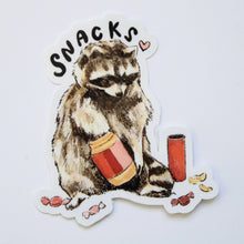 Load image into Gallery viewer, Raccoon Snacks Vinyl Sticker

