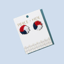 Load image into Gallery viewer, Custom Patriotic Knot Stud Earrings.
