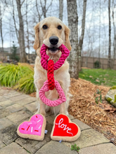 Load image into Gallery viewer, Midlee Interlocking Heart Rope Valentine Dog Toy
