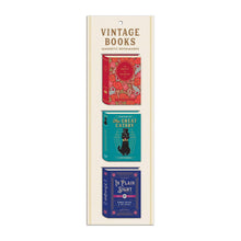 Load image into Gallery viewer, Vintage Books Shaped Magnetic Bookmarks.
