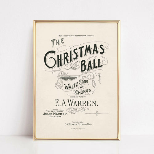 Vintage Christmas Wall Art Print | Christmas Ball.