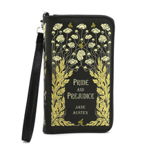 Load image into Gallery viewer, Pride and Prejudice Floral Book Wallet.
