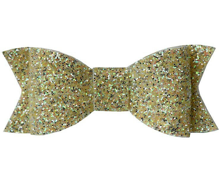 Pastel Glitter Bow Clip.