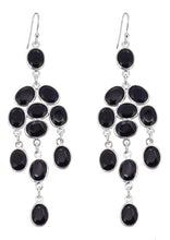 Load image into Gallery viewer, Black Onyx Solid 925 Sterling Silver Chandelier Earrings.

