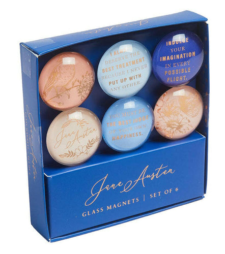 Jane Austen Glass Magnet Set (Set of 6).