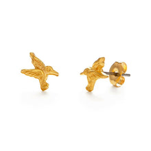 Load image into Gallery viewer, Tiny Hummingbird Stud Earrings.
