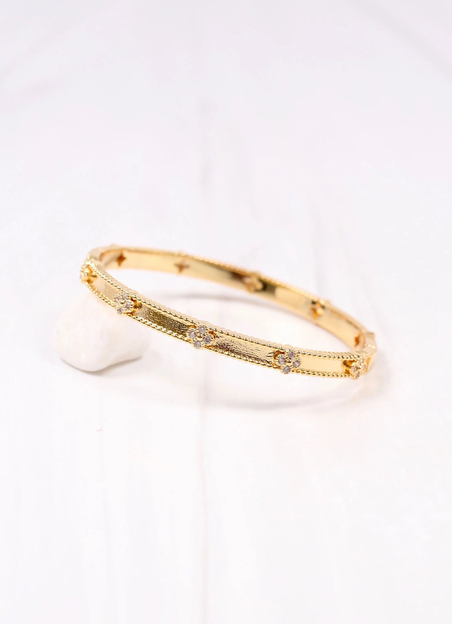 Seaver CZ Clover Bracelet GOLD