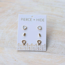 Load image into Gallery viewer, Gold Opal Stud Trio Earrings.
